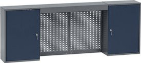 Küpper Hängeschrank für die Küche mit 2 Türen und Lichtblende, Blau, B: 60 cm, H: 160 cm, T: 20 cm - Bild 1