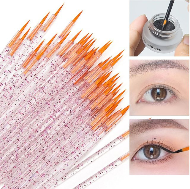 GLAMLASH Eyeliner Pinsel Einweg, 50 Stück, Gold, Unisex - Bild 1
