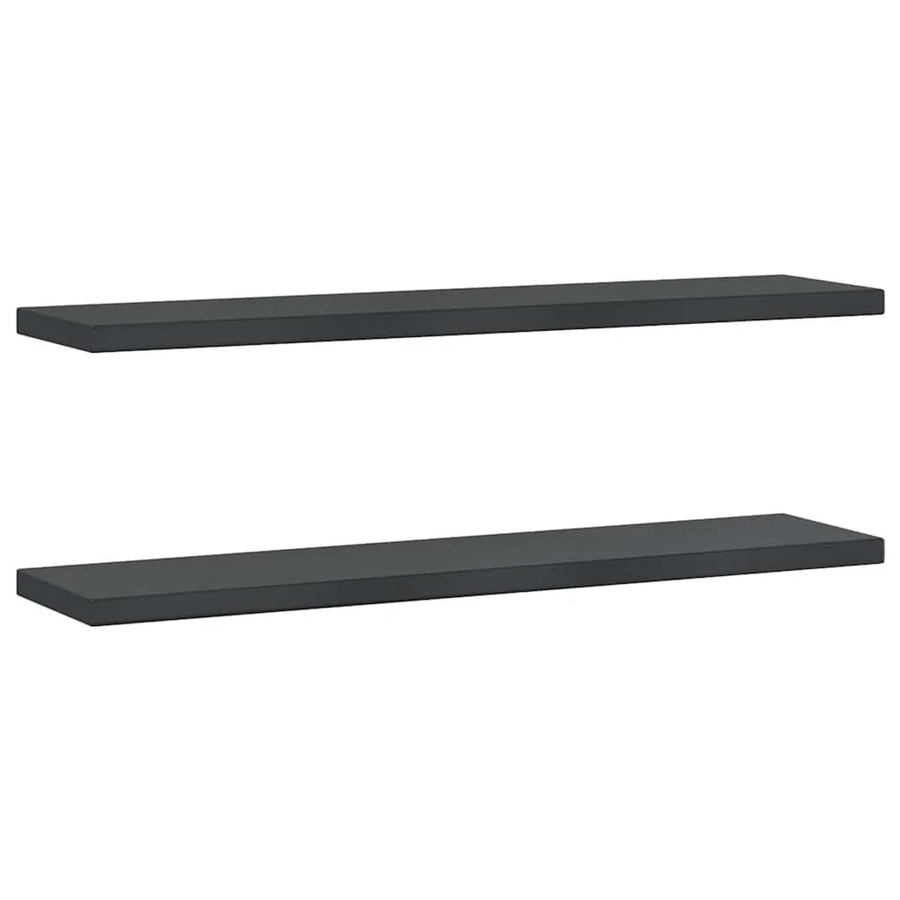 vidaXL Wandregale 2er-Set aus Edelstahl in Schwarz matt, B/H/T: 100 x 23,5 x 3 cm - Bild 2