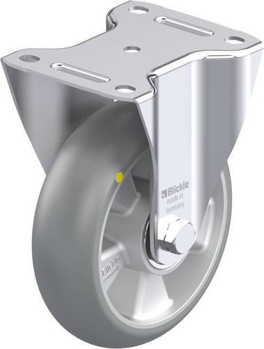 Blickle Stahlblech-Bockrolle 160K-AS-CO in Silber/Grau mit 160mm Rad-Durchmesser und 400kg Tragfähigkeit - Bild 1