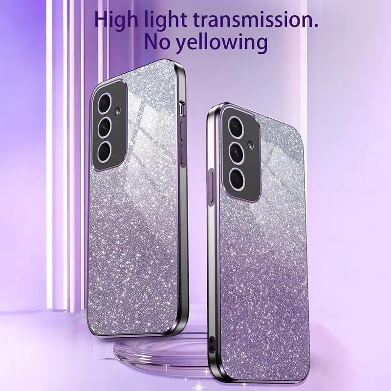 Trendy Glossy Glitter 6D Plating Schutzhülle für Samsung Galaxy A57 A56 A55 A37 A36 A35 A27 A26 A25 A17 A16 A15 Stoßfeste Bumper Back Cover in Purple - Bild 2