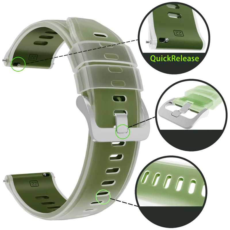 jansin Uhrenarmband Silikon, Weiß, Unisex - Bild 2