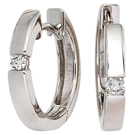 Colfem Creolen 585 Weißgold, Diamant, Damen - Bild 1