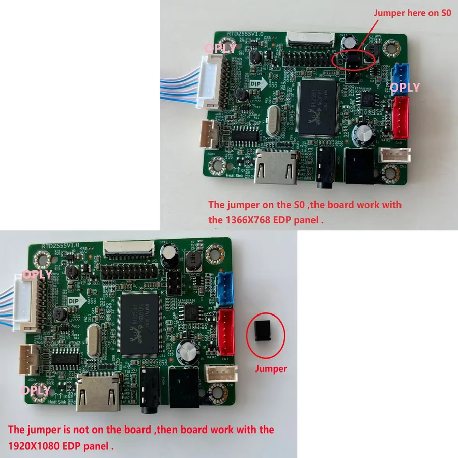 OPLY 15,6 Zoll EDP Monitor Panel mit Mini Controller Board, 1366x768 HD Ready, HDMI-kompatibel für PC, Laptop und Raspberry Pi - Bild 3
