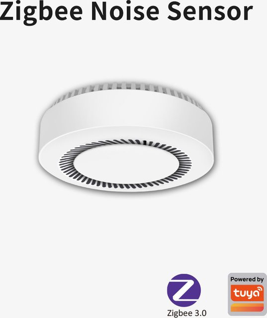 LINCUKOO Tuya Zigbee 3.0 Lärmsensor mit 130dB Schallalarm in Weiß für Smart Life und Krankenhaus, Bibliothek oder Hotel - Bild 1