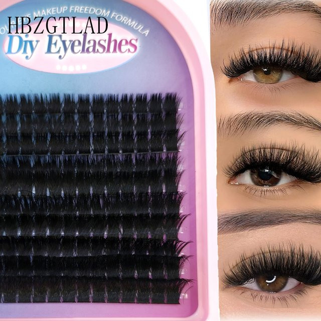 AMSDCN 5D Flauschige Cluster Wimpern, 10 Reihen, Unisex - Bild 1