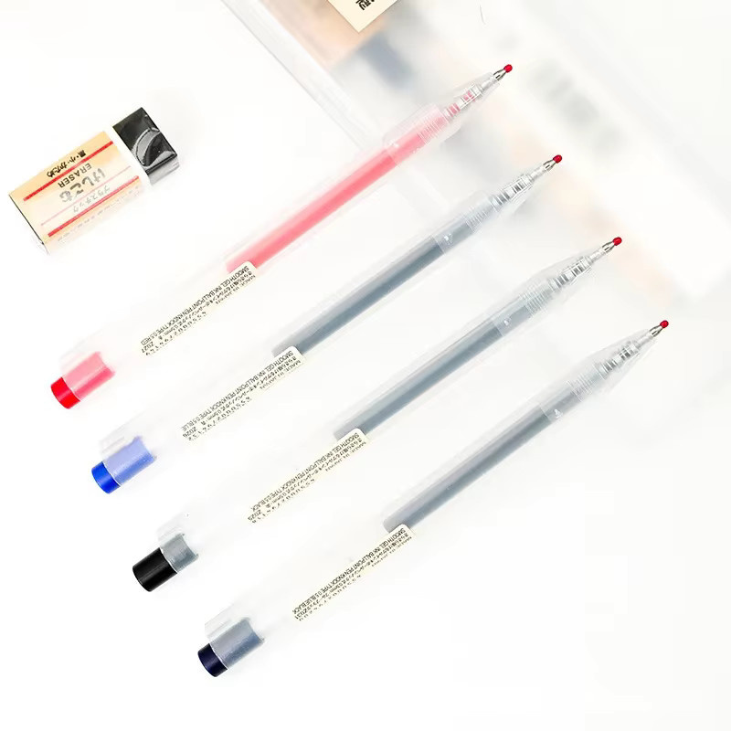 MUJI Gelstift Nachfüllung mit 0,5 mm Press-Spitze in Blau, Schwarz, Rot und Dunkelblau für Schule und Büro - Bild 4