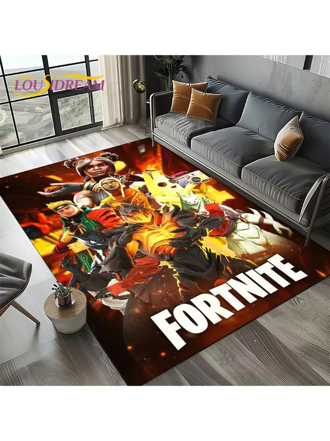 Potdemiel Fortnite Cartoon Teppich für Kinder, rutschfeste Bodenmatte in Mehrfarbig, rechteckig, ideal für Wohnzimmer, Schlafzimmer oder Flur - Bild 2