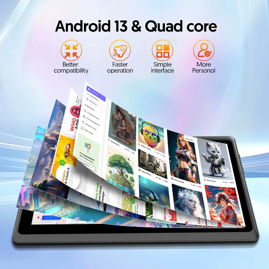BAKEN 7-Zoll Android 13 Tablet mit 4 GB RAM, 32 GB Speicher, HD IPS-Display, WLAN und Bluetooth in Schwarz oder Blau - Bild 4