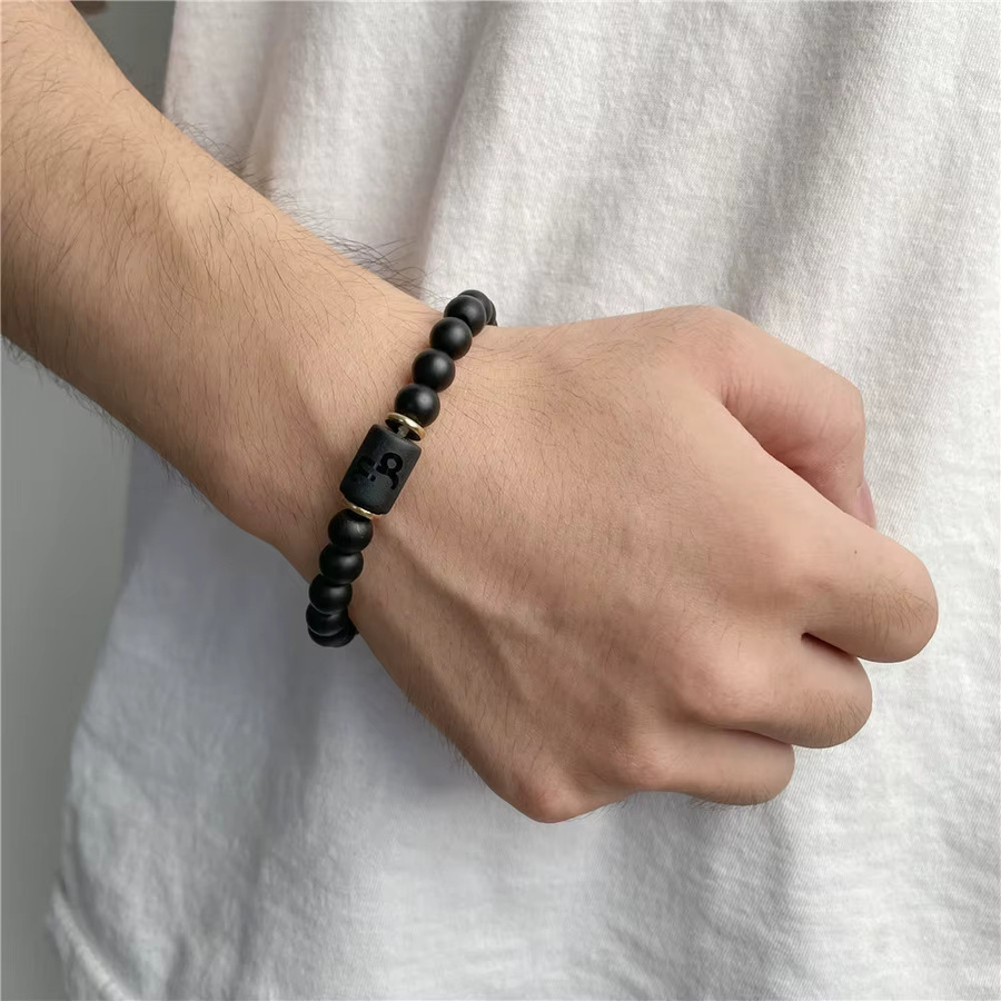 CHROMSTICA Armband, Achat, Schwarz, Perle, Unisex - Bild 2