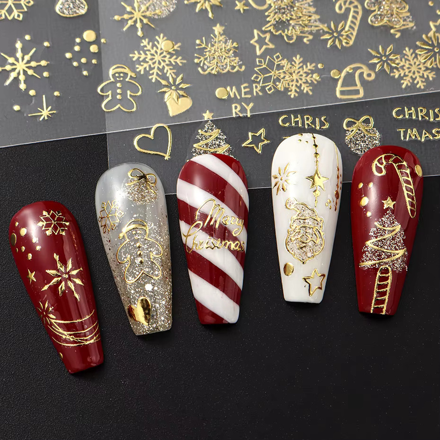 Full Beauty Nail Art Aufkleber, Gold, Glänzend, 2 Stück - Bild 4