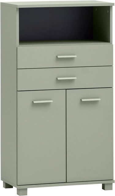 Schildmeyer Highboard Mono in Pistazie Grün mit Holzdekor, B/T/H: 59,8 x 32,6 x 110,5 cm - Bild 1
