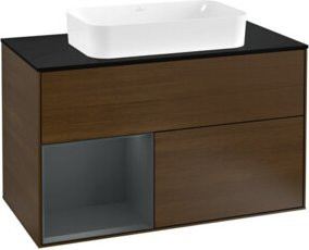 Villeroy & Boch Finion Waschtischunterschrank mit Abdeckplatte, Farbe Blau lackiert, B/T: 100 x 50,1 cm - Bild 1