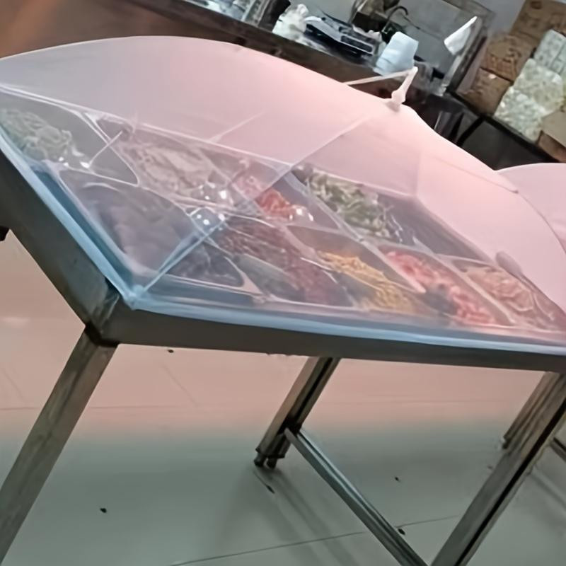 HappyhomeEE Speiseabdeckung aus Netzmaterial für Teller, faltbarer und waschbarer Insektenschutz für Camping und Restaurant, B: 70 cm, T: 50 cm - Bild 5