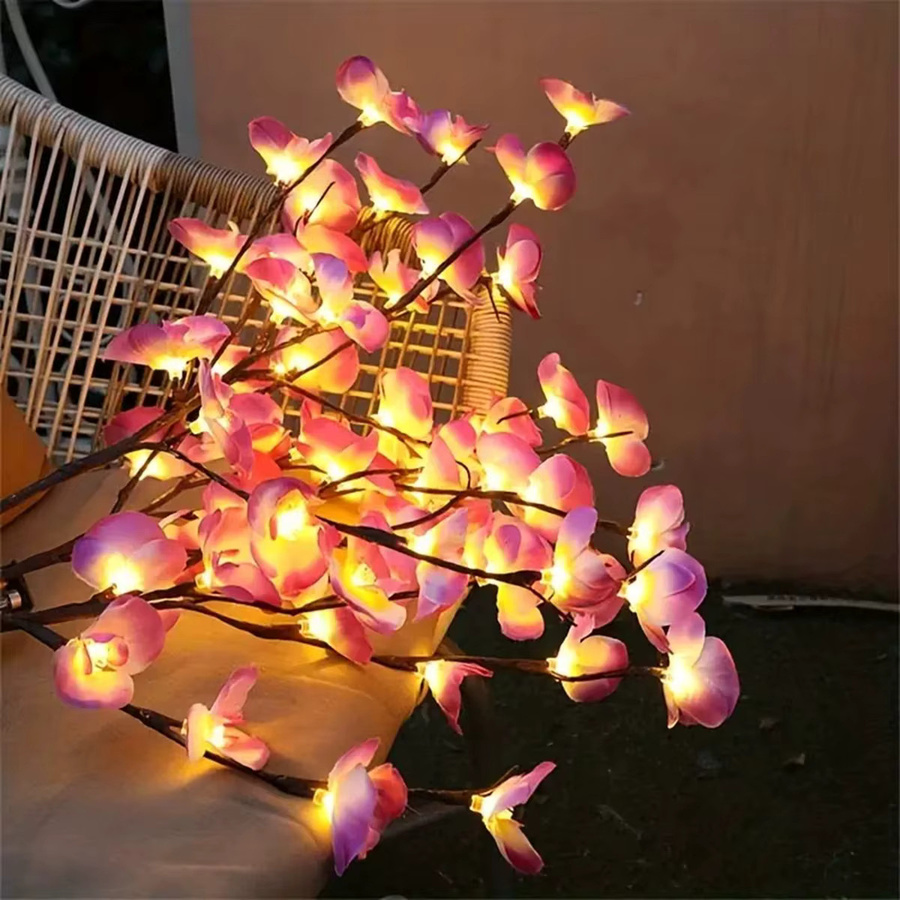 Peach Forest LED Phalaenopsis Baum Lichterkette in Pink mit warmweißem Licht, batteriebetrieben für Schlafzimmer, Party und Hochzeit - Bild 4
