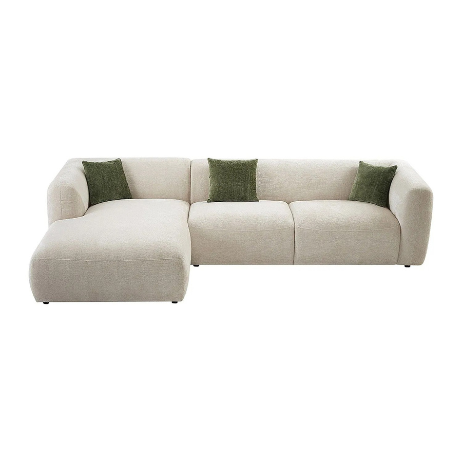 Vente-unique Sofa Tancavo in Beige, L-Form aus Stoff, Breite: 307 cm, Tiefe: 178 cm, Höhe: 72 cm - Bild 2