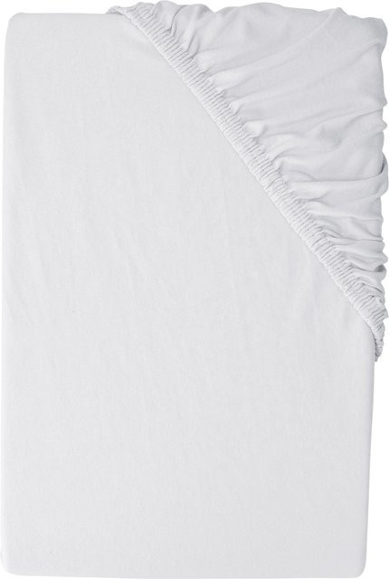 LIVARNO Jersey Spannbettlaken aus Baumwolle, Grau, B/T: 90-100 x 200 cm - Bild 1