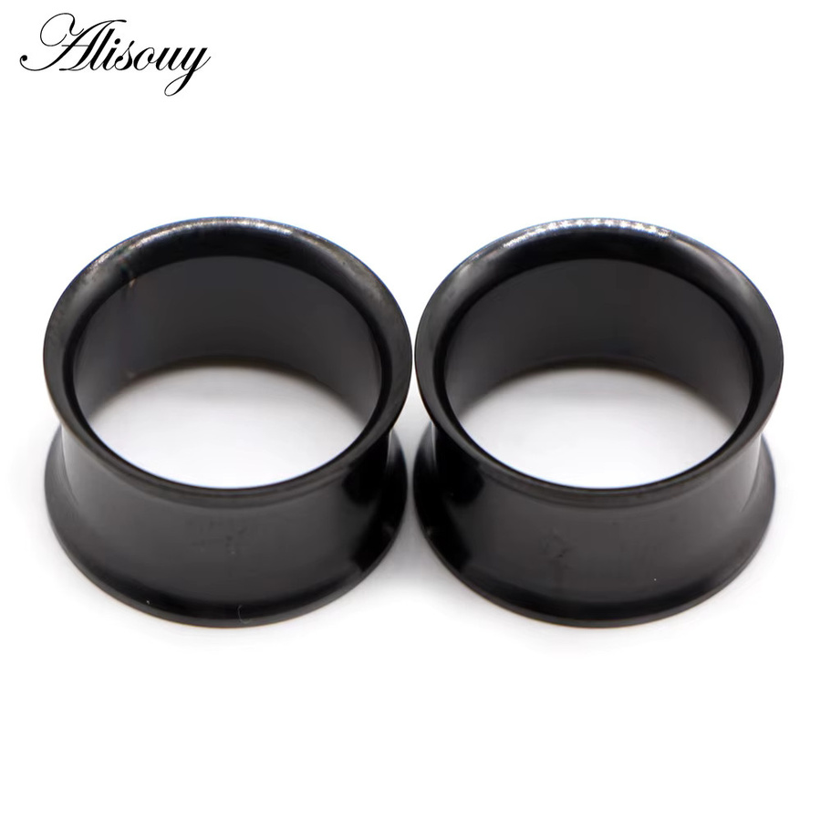 Alisouy Ohrringe Plugs, Edelstahl, Silber, Unisex, 3-25mm - Bild 3