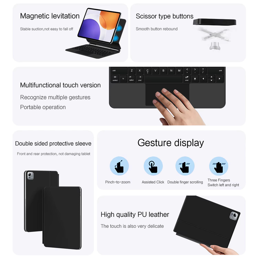 Xiaomi Magische Tastatur mit Trackpad für Xiaomi Pad 6S Pro 12,4 Zoll in Schwarz - Bild 4