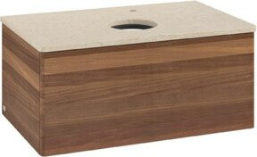 V&B Waschtischunterschrank Antao ohne Frontstruktur in Weiß, B/T/H: 80 x 36 x 50 cm - Bild 1