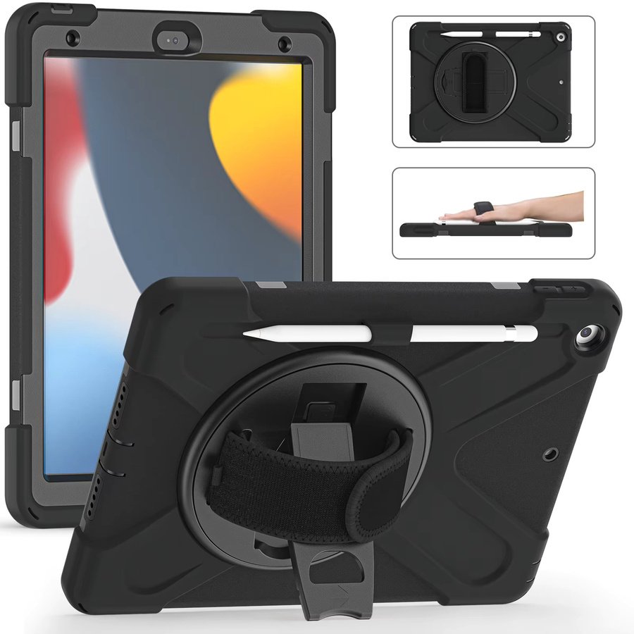AJIUYU Stoßfeste Kinder Tablet-Schutzhülle für iPad 9. Generation 10,2 Zoll, Farbe: Schwarz - Bild 3