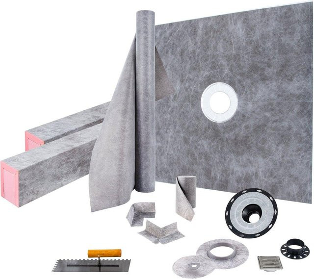Buying Solutions MB Duschschwellen-Kit aus Edelstahl in Grau, B/T: 121,9 x 121,9 cm, mit 10,2 cm ABS-Zentral-Klebeflansch und 10,2 cm Edelstahl-Gitter, zuschneidbar - Bild 1