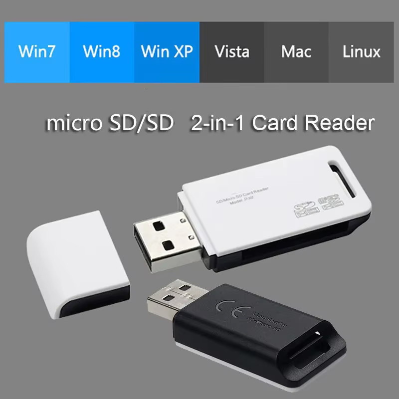 JONSNOW USB 2.0 TF Micro SD Kartenleser Adapter für Computer und Laptop in Schwarz oder Weiß - Bild 2