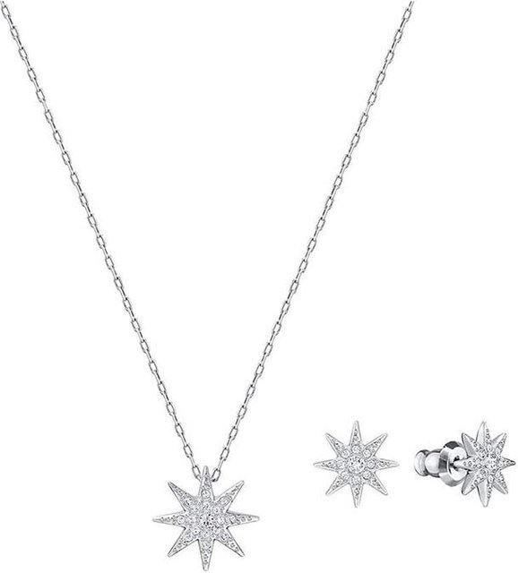 Swarovski Schmuck-Set Halskette und Ohrring, Weiß, Kristall, Damen - Bild 1