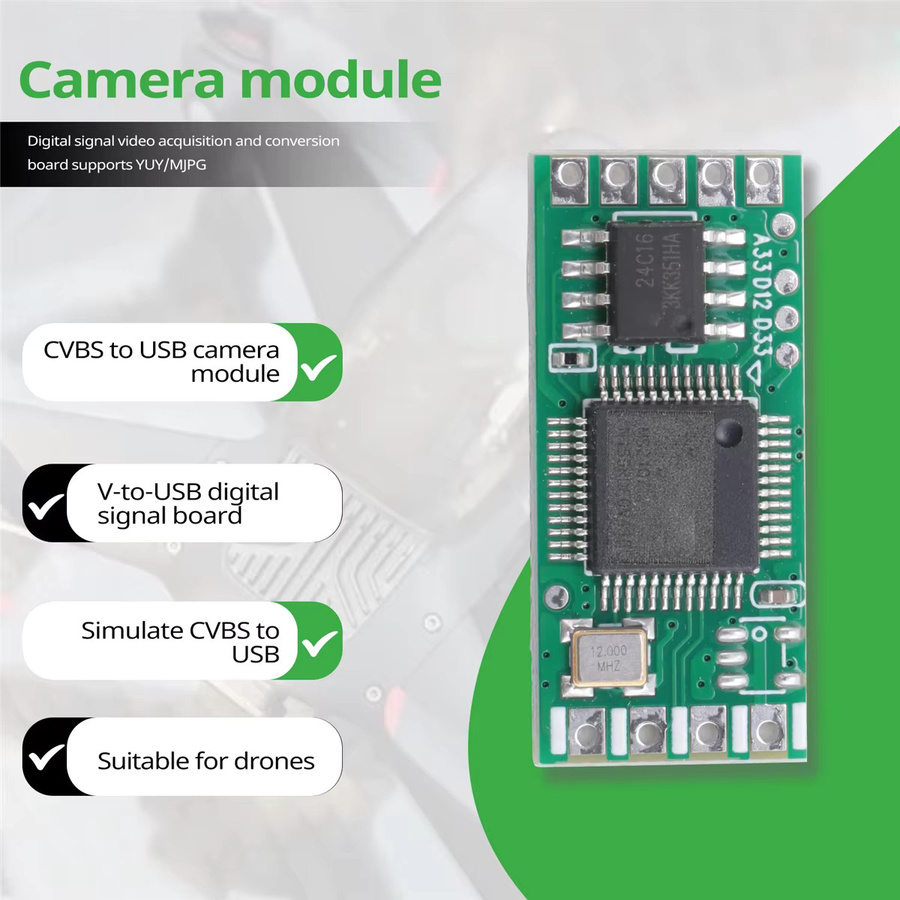 2 Stück analoges CVBS-zu-USB-Kameramodul AV-zu-USB in Grün Y08A - Bild 3
