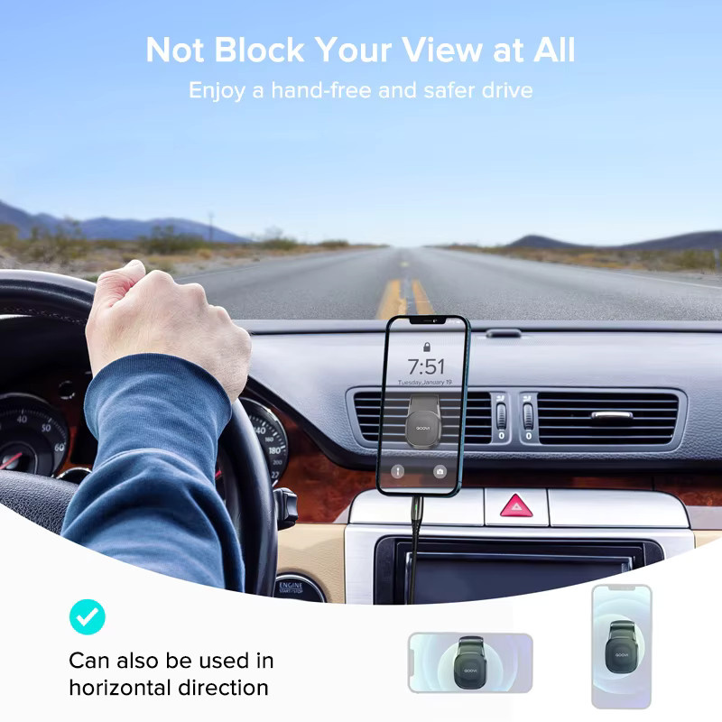 QOOVI Magnetischer Autotelefonhalter für Lüftungsschlitze mit 360-Grad-GPS-Unterstützung - Bild 6