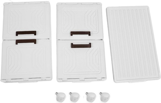 Aimo Faltbare Aufbewahrungsbox mit 4 Rädern, Stapelbarer Schrankorganizer aus Kunststoff, 2 Etagen, Weiß - Bild 1