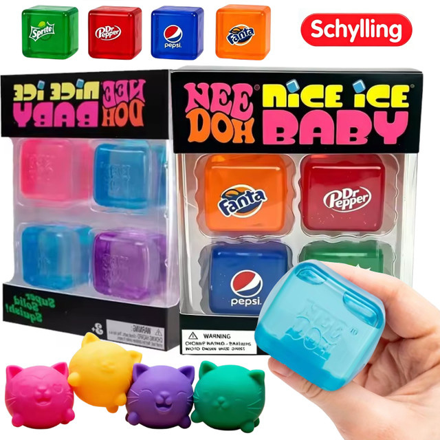 Schylling Nee Doh Nice Cube, Sensorische Fidget-Blöcke, Quetschspielzeug - Bild 1