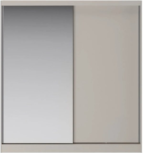 Vente-unique Kleiderschrank Ochira Beige mit Schiebetüren und Spiegel, B: 200,2 cm, T: 58,5 cm, H: 215,6 cm - Bild 1
