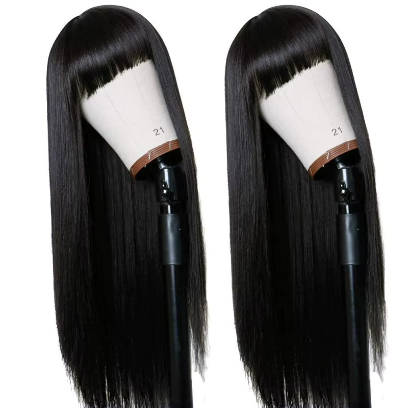 Suri Hair Perücke, langes schwarzes Kunsthaar mit Pony, Damen - Bild 2