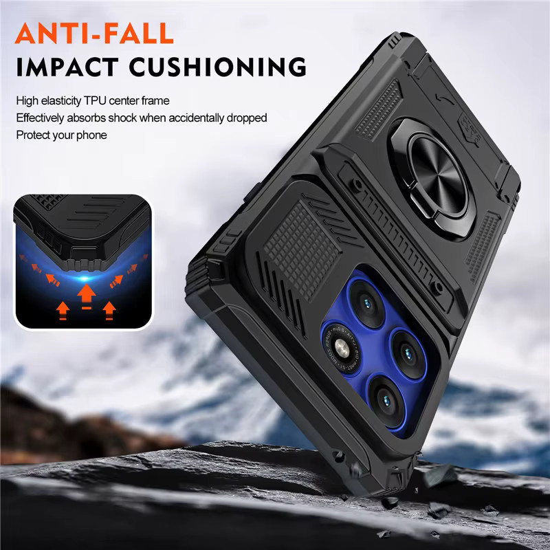 OTT-BOX Armor Case Magnetische Ringhalterung Stoßfeste Hülle für Motorola Moto G Play Power Stylus 2025 2026 Edge 60S 50 Pro Fusion Android in Schwarz oder Blau - Bild 2