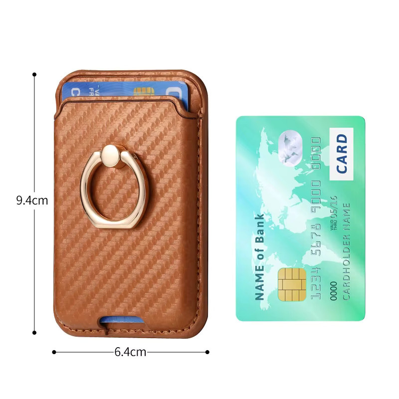 Magnetischer Handykartenhalter VYOPBC kompatibel mit MagSafe, Carbonfaser Wallet Ring für iPhone 17 16 15 und Samsung S26 Ultra, Farbe: Pink - Bild 5