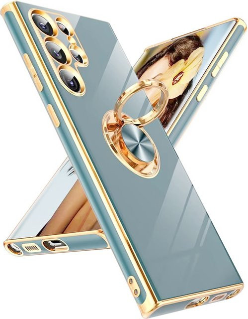 Magnetische Luxus Handyhülle mit Ringhalter für Samsung Galaxy A-Serie in Pink - Bild 1