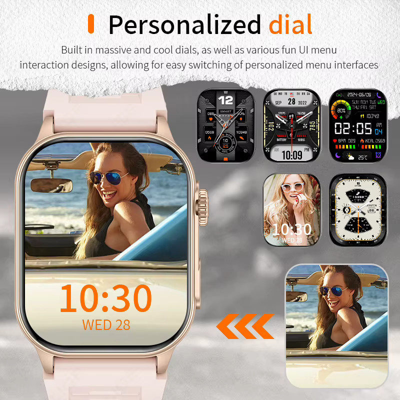 LIGE Smartwatch, Damen, Schwarz, Silikon, 2,01 Zoll - Bild 2