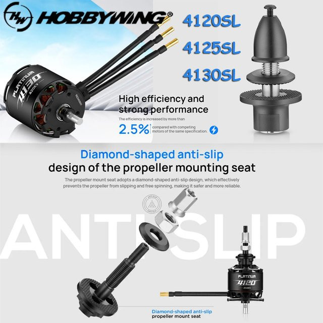 Hobbywing Platinum 4120 4125 4130 SL Bürstenloser Motor, Metall, Schwarz - Bild 1