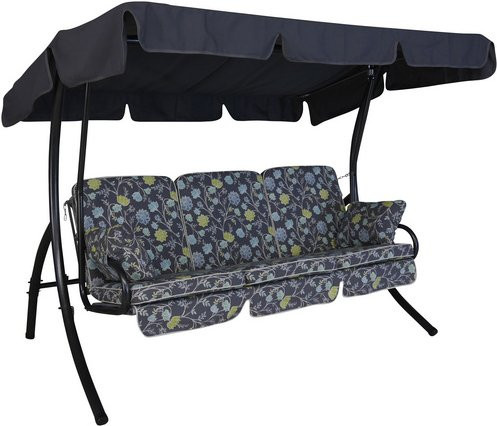 ANGERER FREIZEITMÖBEL Hollywoodschaukel Comfort 3-Sitzer mit Auflagen und Sonnendach in Blau - Bild 1