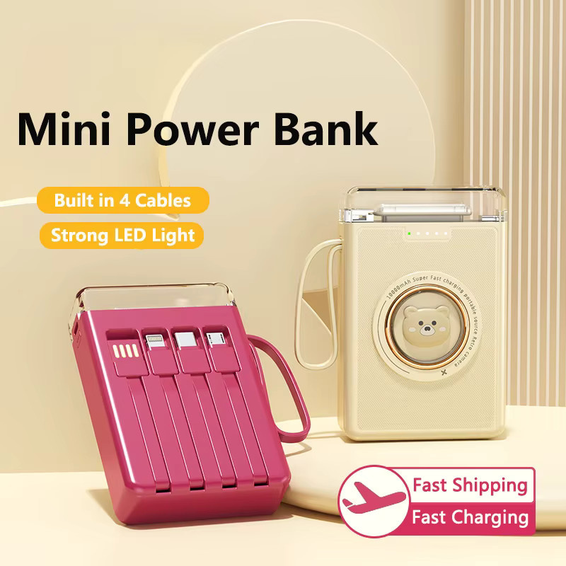 Mini Power Bank 20000 mAh Tragbares Ladegerät mit Haustier Cartoon Design in Blau für iPhone Samsung Huawei Xiaomi - Bild 1