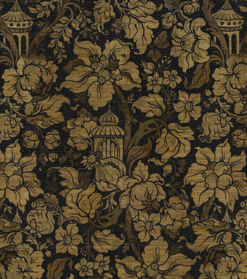 NLXL Mural Big Pattern Paradis Noir Wandtattoo in Schwarz und Multicolour mit floralem Vintage-Design - Bild 1