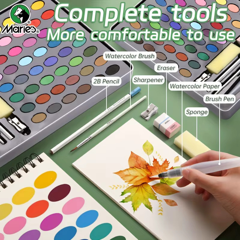 Marie's Aquarellfarben-Set mit 48 Farben in einer tragbaren Metallbox, Mehrfarbig - Bild 2