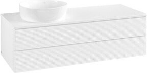 V&B Waschtischunterschrank Antao mit Frontstruktur in Weiß, B/T/H: 120 x 50 x 50 cm - Bild 1