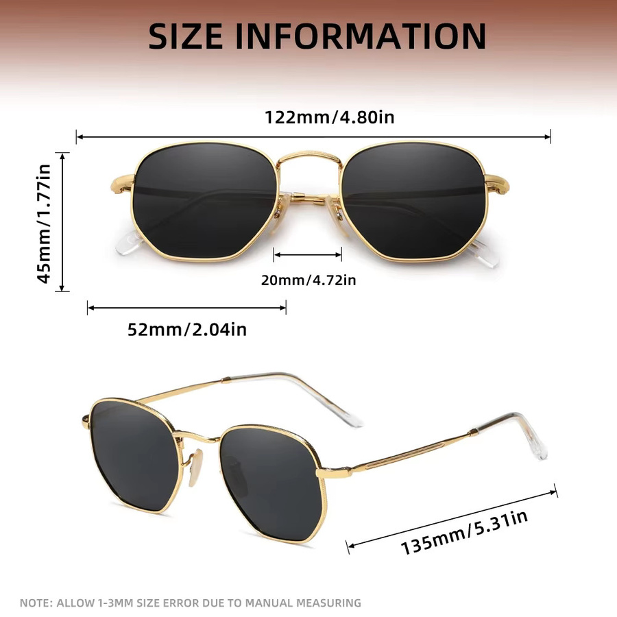 KINGDREAM Sonnenbrille, rund, Vollrand, Metall, gold, Unisex - Bild 2
