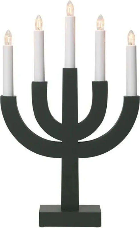 Star Trading Selma Kerzenleuchter aus lackiertem Kiefernholz in Schwarz, 5-flammig, Höhe: 40 cm - Bild 1