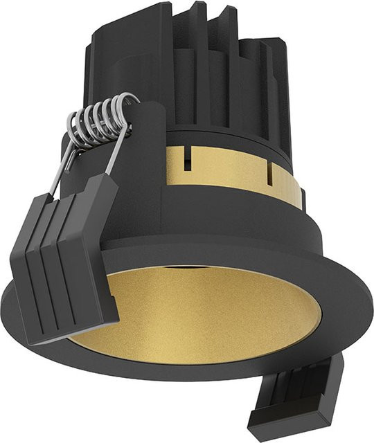 LUX-IT Solo 4 LED-Deckeneinbaustrahler in Schwarz und Gold, dimmbar, 7 Watt, Warmweiß 3000K, IP44 - Bild 1