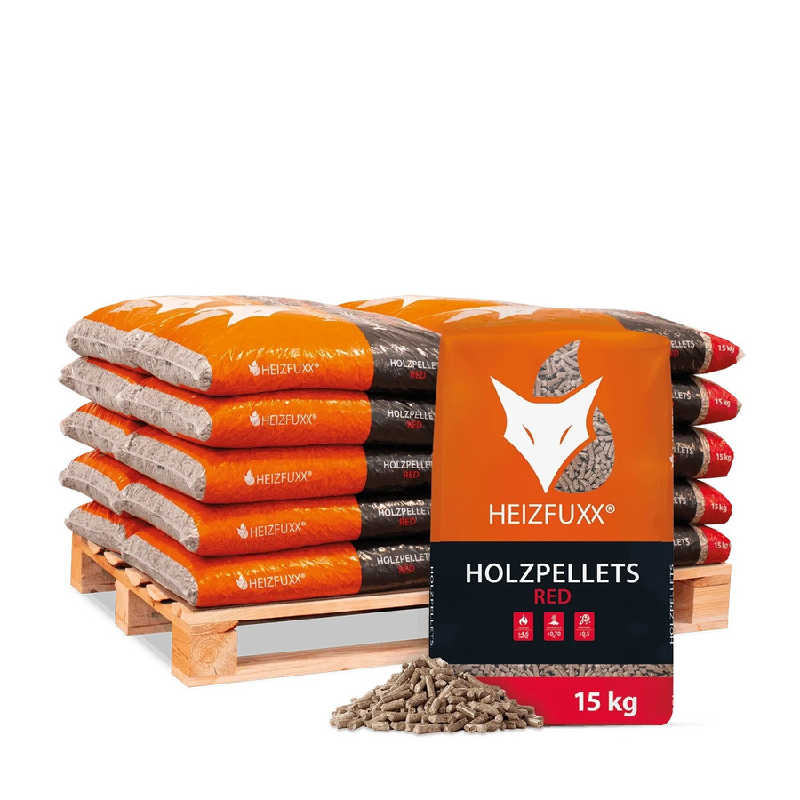 Heizfuxx Red ENplus A1 Holzpellets aus Hartholz, 300 kg Palette (20 x 15 kg) - Bild 2