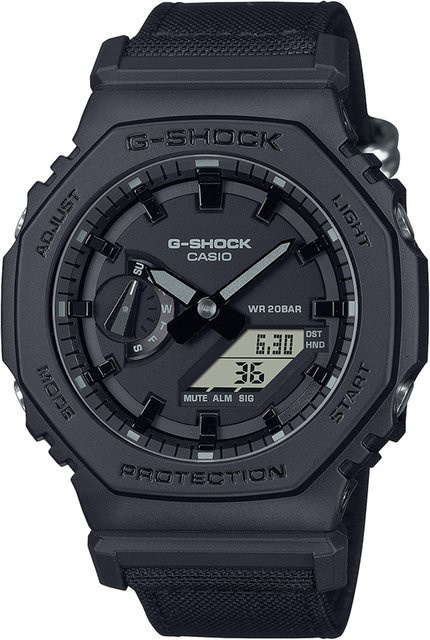 Casio G-Shock Classic Armbanduhr, Quarz, Karbon, 45 mm, Herren, Schwarz - Bild 1