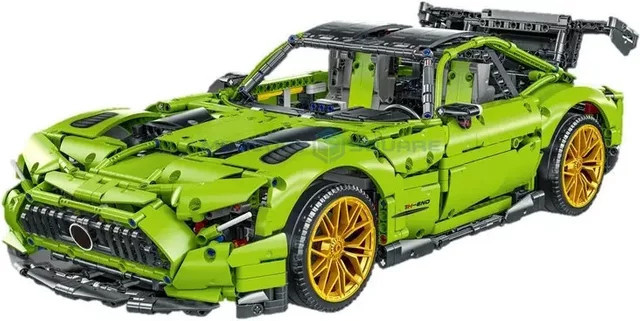 Green GTR Japanese Vehicle Model Building Bricks, Bausatz, Grün - Bild 1